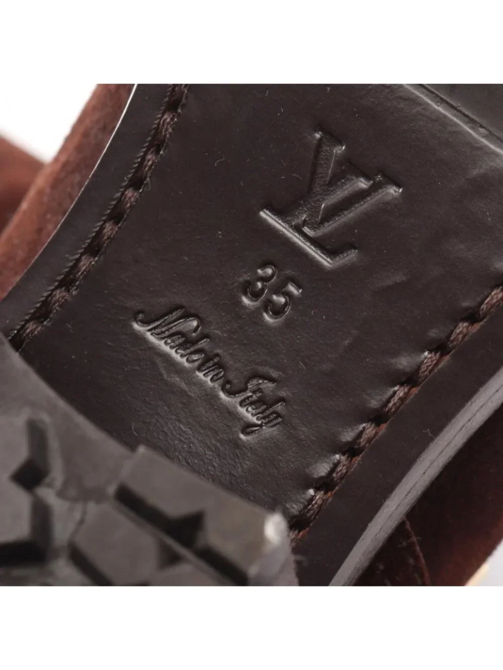 Louis Vuitton Boots Monogram Dark Brown Suede Long